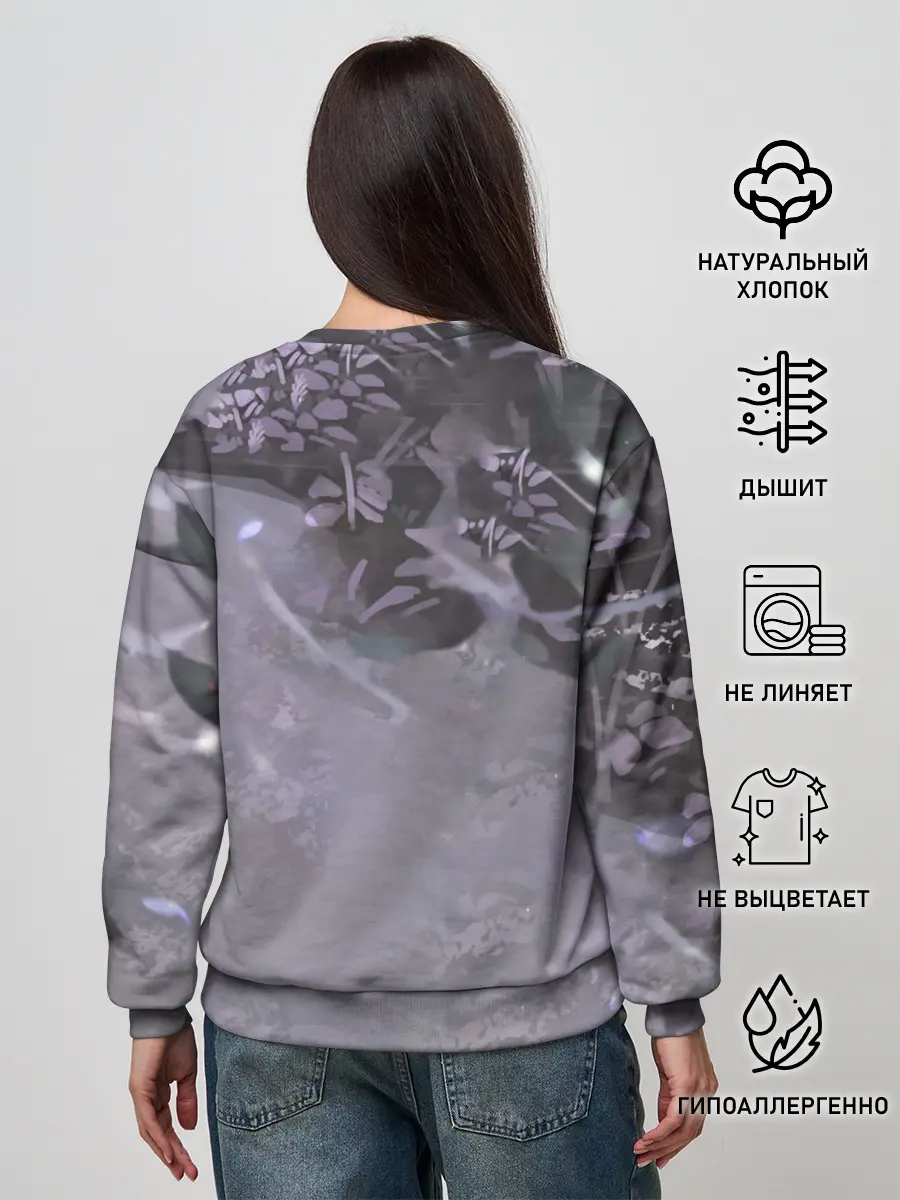 Женский свитшот / Ноль два арт серый