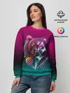 Женский свитшот / RETRO CYBER BEAR NEON