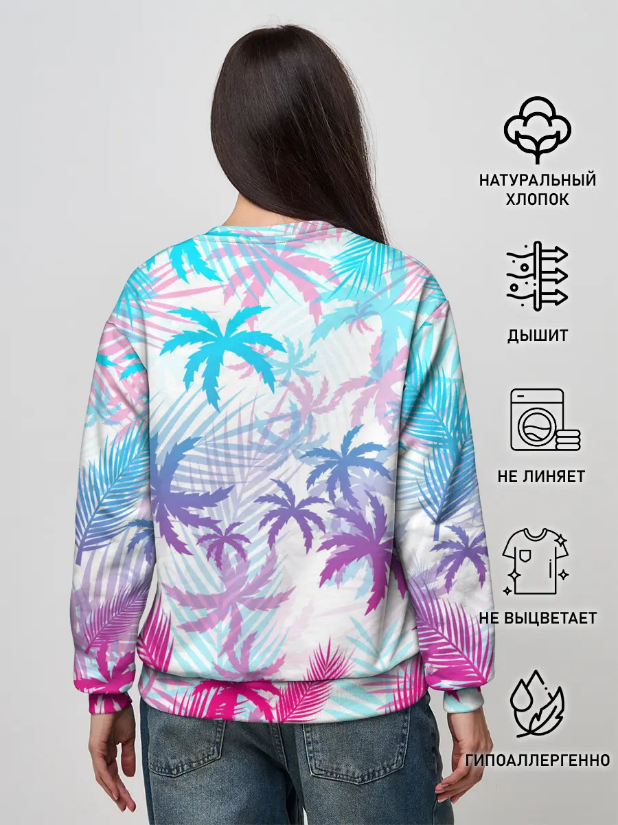 Женский свитшот / НЕОНОВЫЕ ПАЛЬМЫ