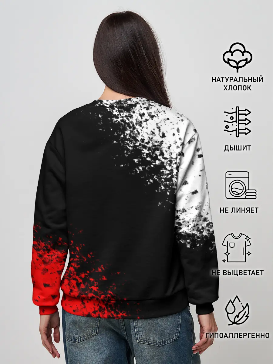 Женский свитшот / Оверлорд лого краснобелый