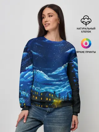 Женский свитшот / ЗИМНЯЯ НОЧЬ