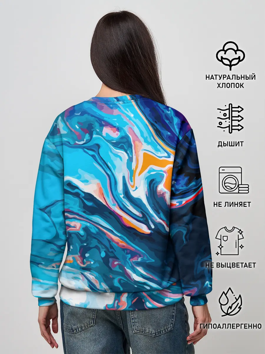 Женский свитшот / Волны красок