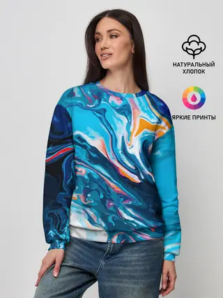 Женский свитшот / Волны красок