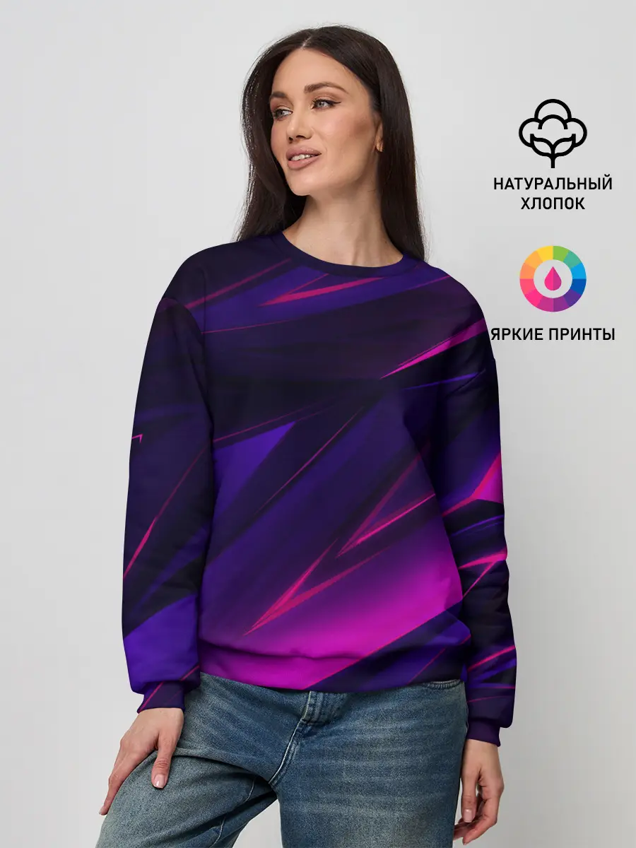 Женский свитшот / GEOMETRY STRIPES NEON