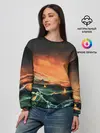 Женский свитшот / Фэнтези море корабли закат