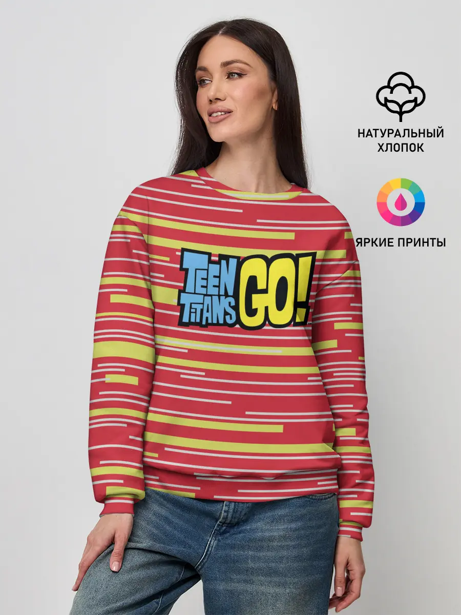 Женский свитшот / Логотип Юные титаны, вперед!