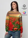 Женский свитшот / Красный мак на закате