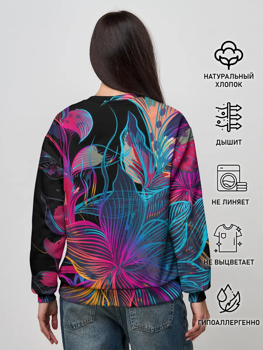 Женский свитшот / Flowers | Неон