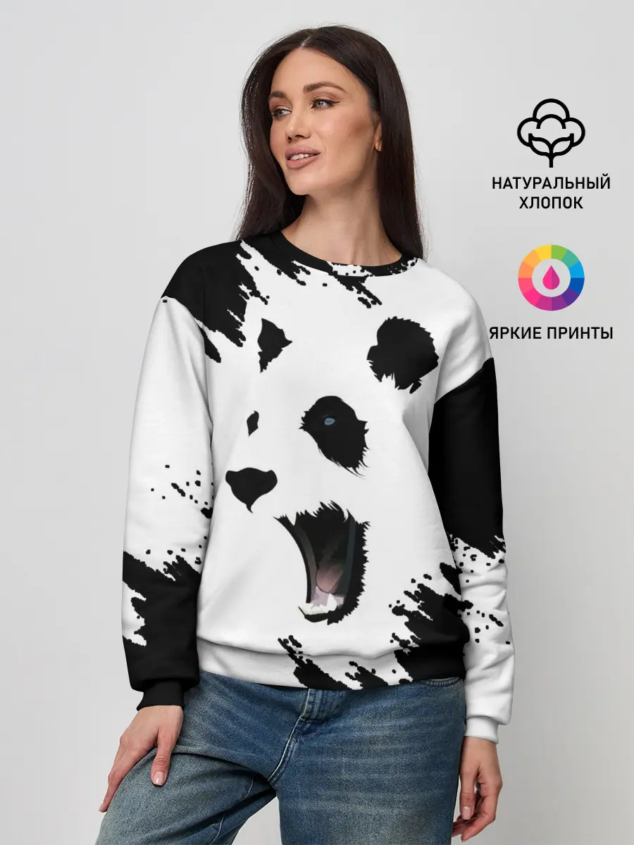 Женский свитшот / Панда | ЧБ