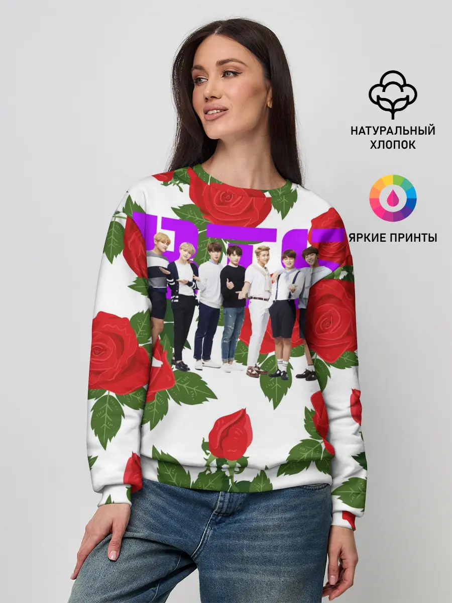 Женский свитшот / BTS Roses | White