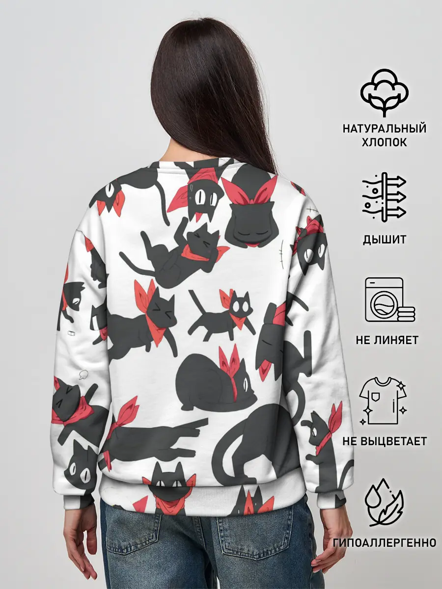 Женский свитшот / Черный котик