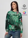 Женский свитшот / кактусы с цветами реализм