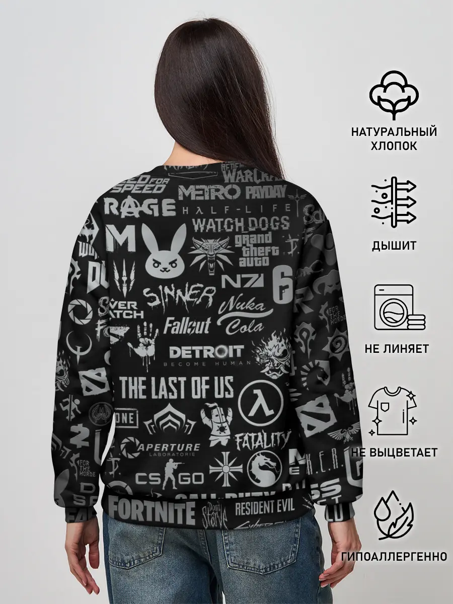 Женский свитшот / ЛОГОТИПЫ ИГР / LOGO GAMES