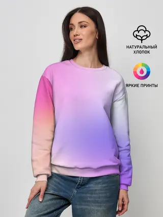 Женский свитшот / светлый градиент розовый мода