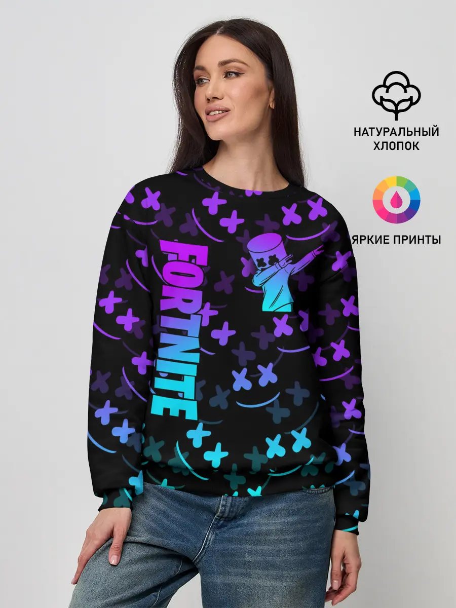 Женский свитшот / FORTNITE x MARSHMELLO | ФОРТНАЙТ