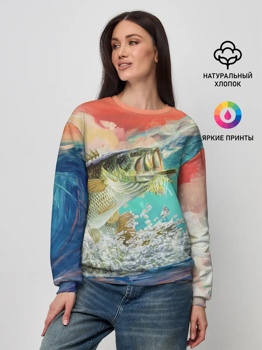 Женский свитшот / Клёвая Рыбалка