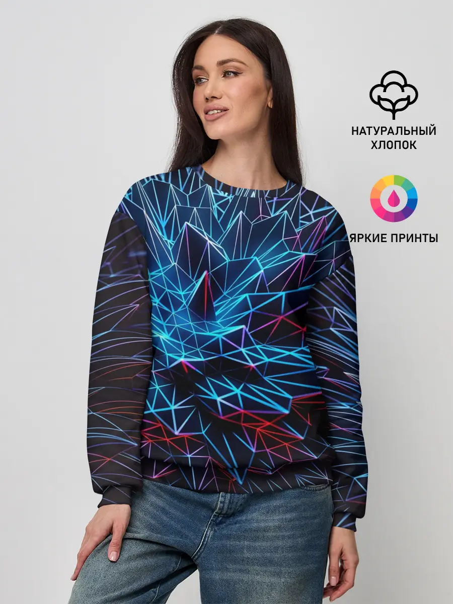 Женский свитшот / Синяя абстракция