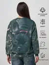 Женский свитшот / Бульдог морда собакена черного