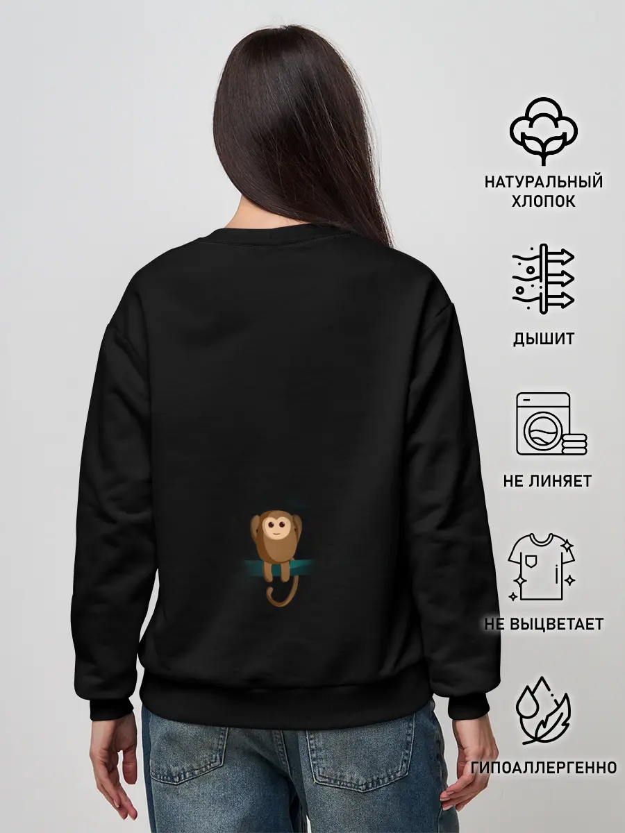 Женский свитшот / Обезьяны слух зрение речь трио