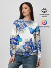 Женский свитшот / Butterfly | Blue White