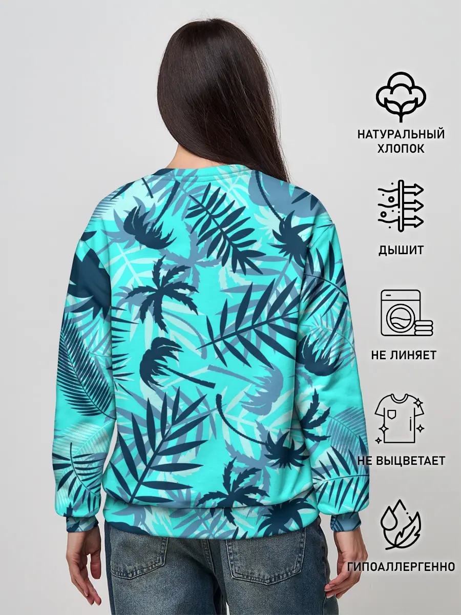 Женский свитшот / ТРОПИЧЕСКИЕ ПАЛЬМЫ.