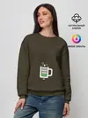 Женский свитшот / Батарейка заряд чашка кофе
