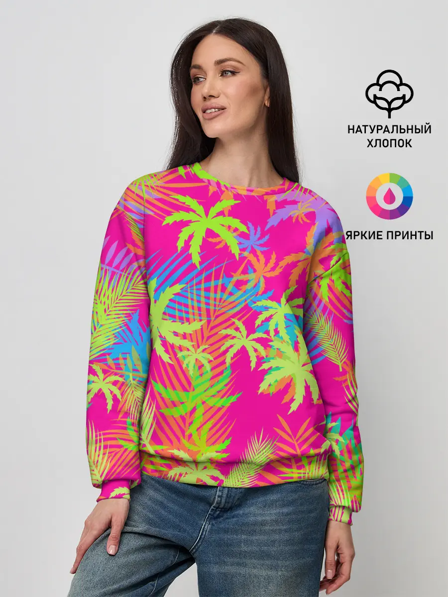 Женский свитшот / ПАЛЬМЫ / ТРОПИКИ
