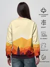 Женский свитшот / Горы закат пейзаж лиса арт