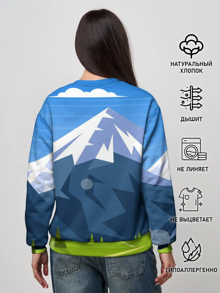 Женский свитшот / Горы пейзаж природа вектор