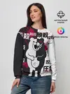 Женский свитшот / monokuma с пупком и иероглифами