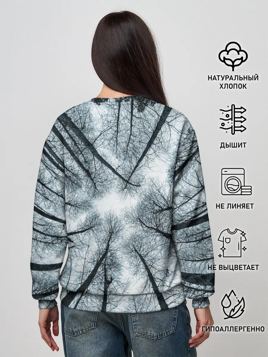 Женский свитшот / Деревья вид снизу мрачный