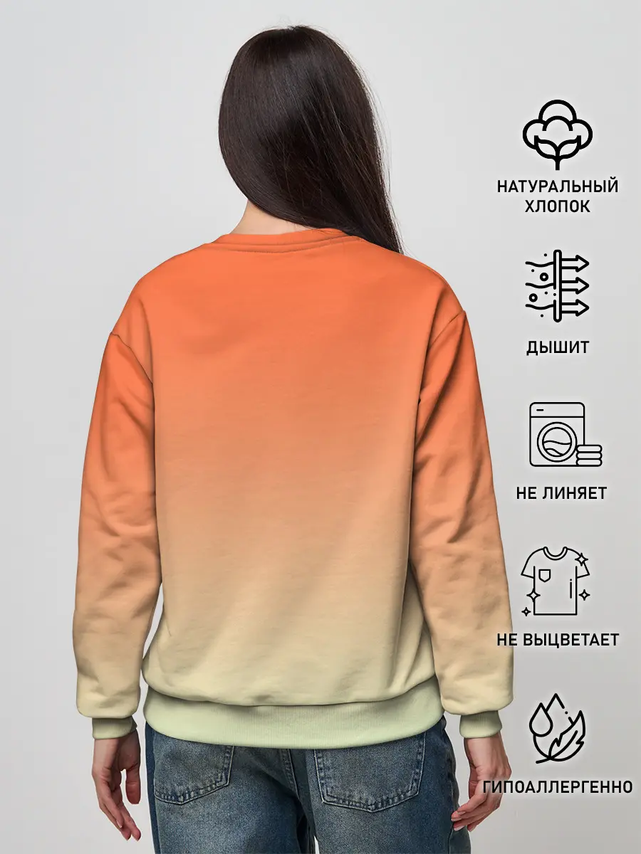 Женский свитшот / Семейство Тоторо ест арбуз