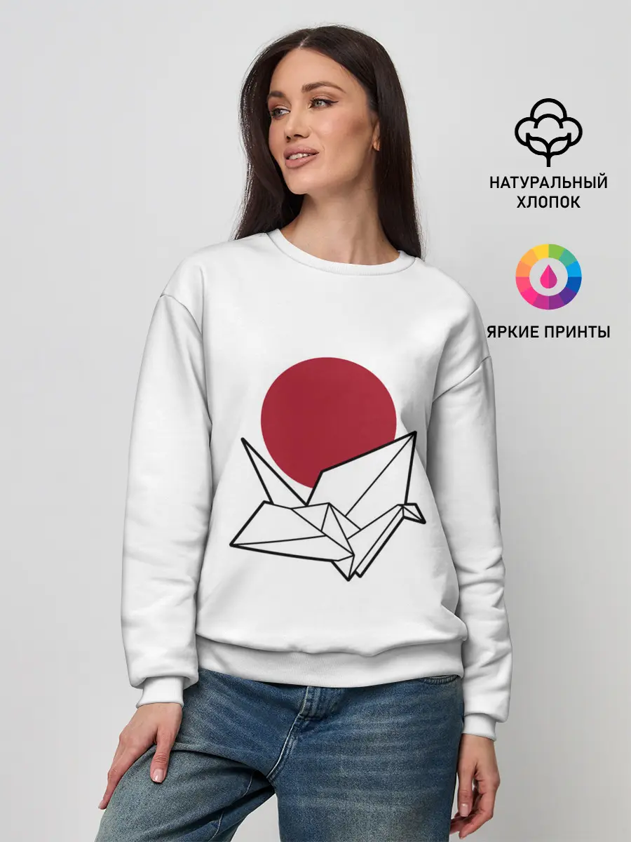 Женский свитшот / БУМАЖНЫЙ ЖУРАВЛЬ | PAPER CRANE
