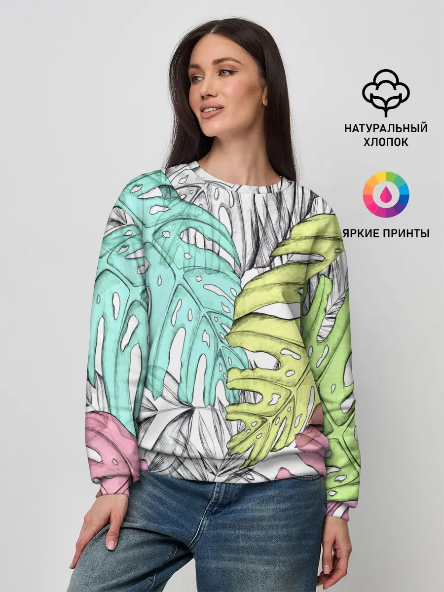 Женский свитшот / ТЕКСТУРА ТРОПИКИ