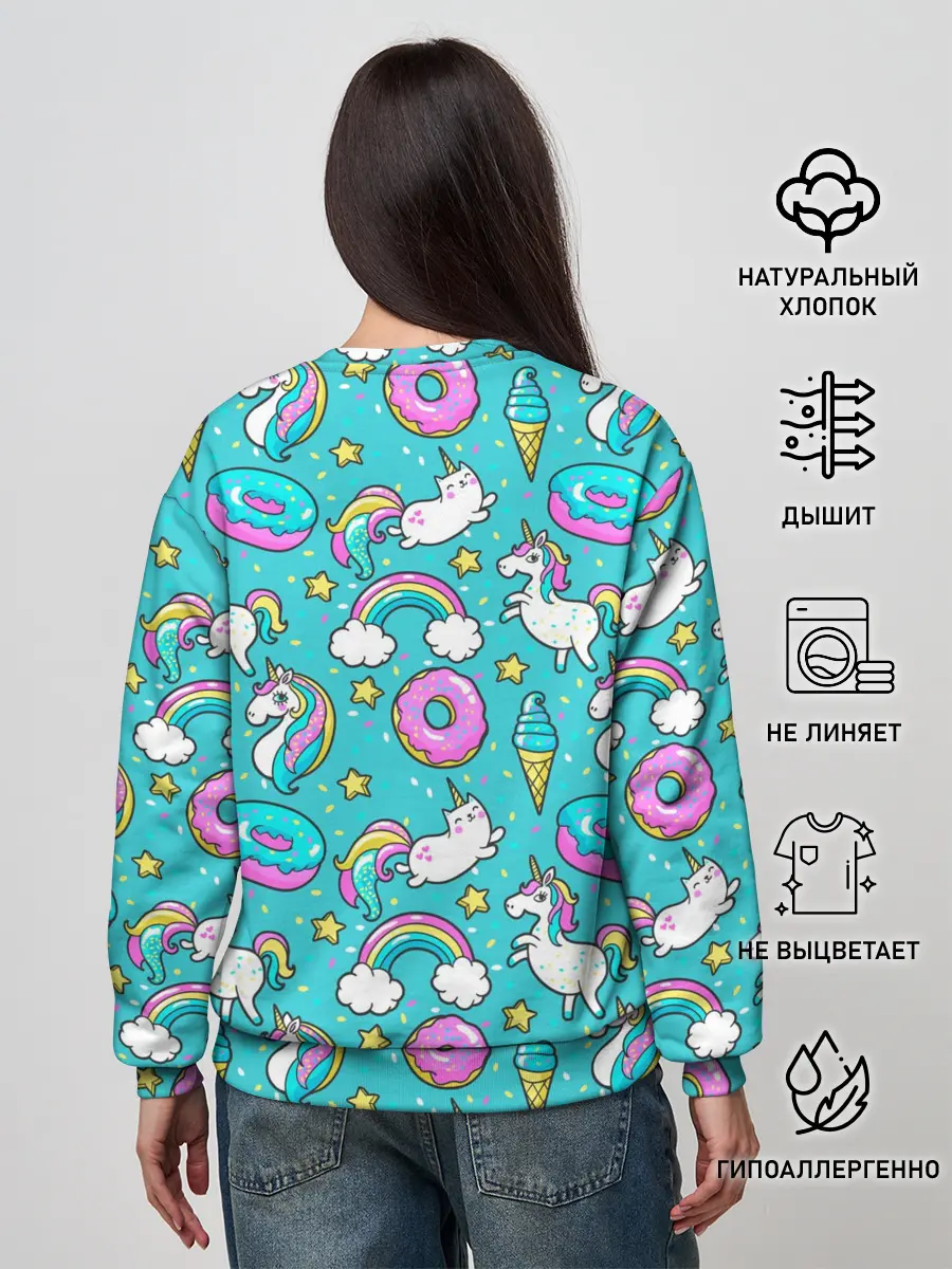 Женский свитшот / Turquoise unicorn