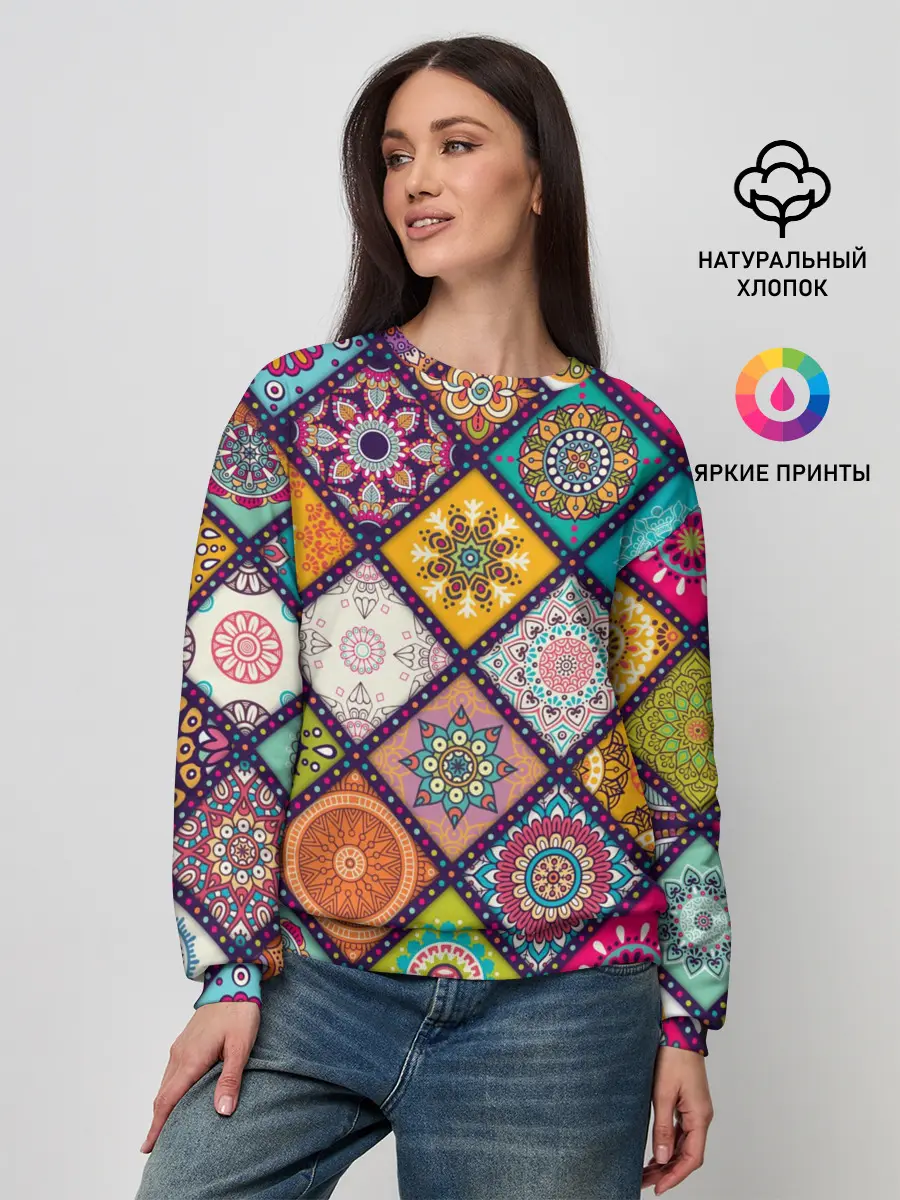 Женский свитшот / Узоры мандалы