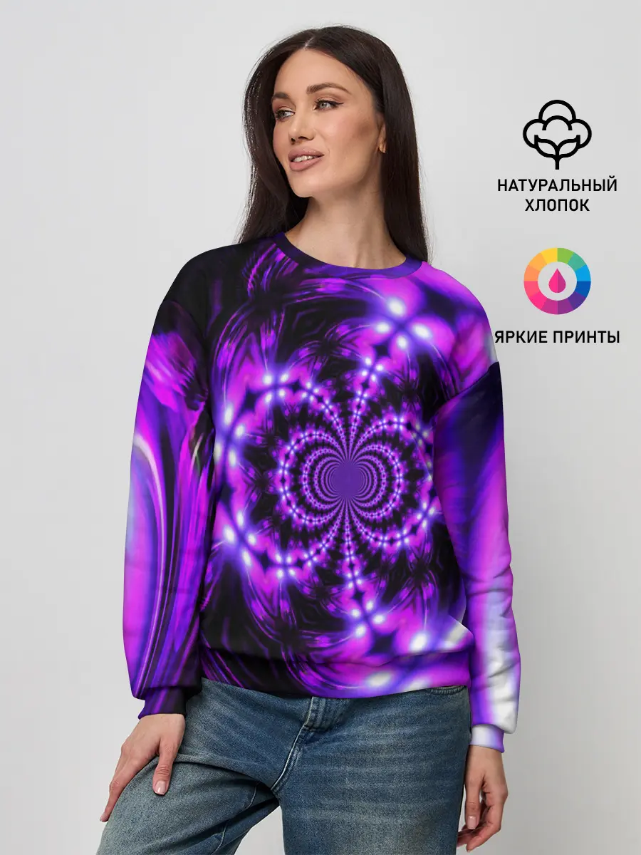 Женский свитшот / НЕОНОВЫЙ ФРАКТАЛ