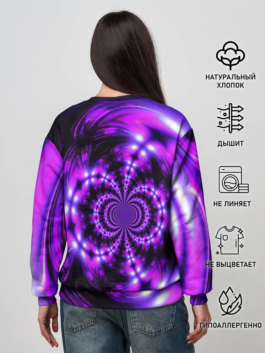 Женский свитшот / НЕОНОВЫЙ ФРАКТАЛ