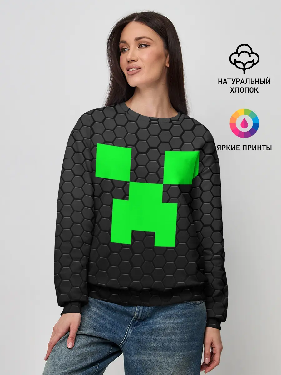 Женский свитшот / MINECRAFT CREEPER | КРИПЕР МАЙНКРАФТ