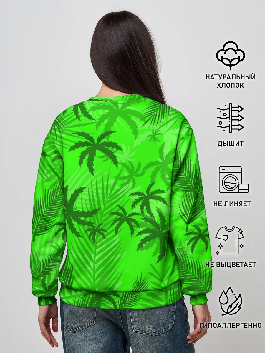 Женский свитшот / ПАЛЬМЫ | ЛЕТО | TROPICAL