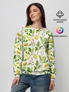 Женский свитшот / Летний узор лимон ветки листья