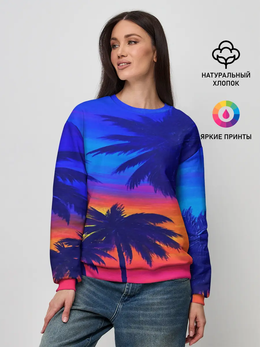 Женский свитшот / ТРОПИКИ НЕОН