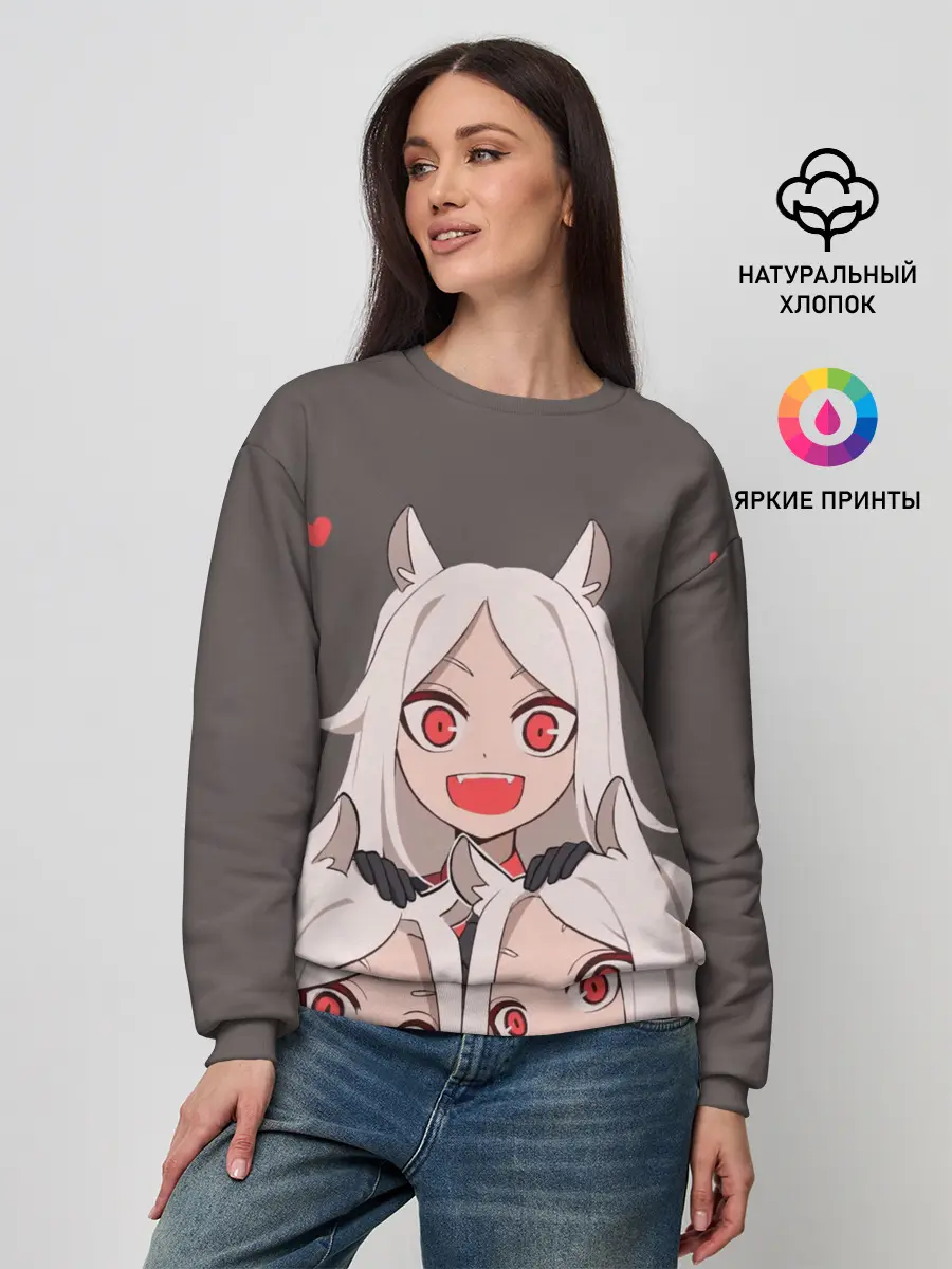 Женский свитшот / Cerberus с сердечками Helltaker