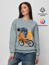 Женский свитшот / Космический велосипедист