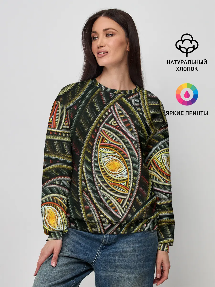 Женский свитшот / Абстракция глаз узор линии