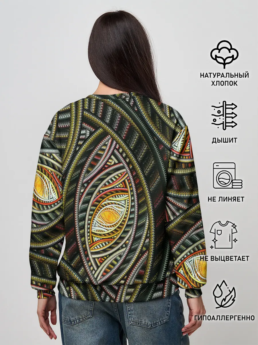 Женский свитшот / Абстракция глаз узор линии