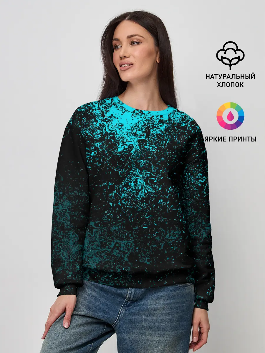 Женский свитшот / БРЫЗГИ-КРАСОК НЕОН