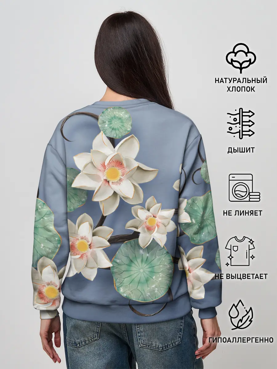 Женский свитшот / 3D стеклянные цветы