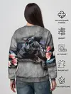Женский свитшот / Пантера и цветы