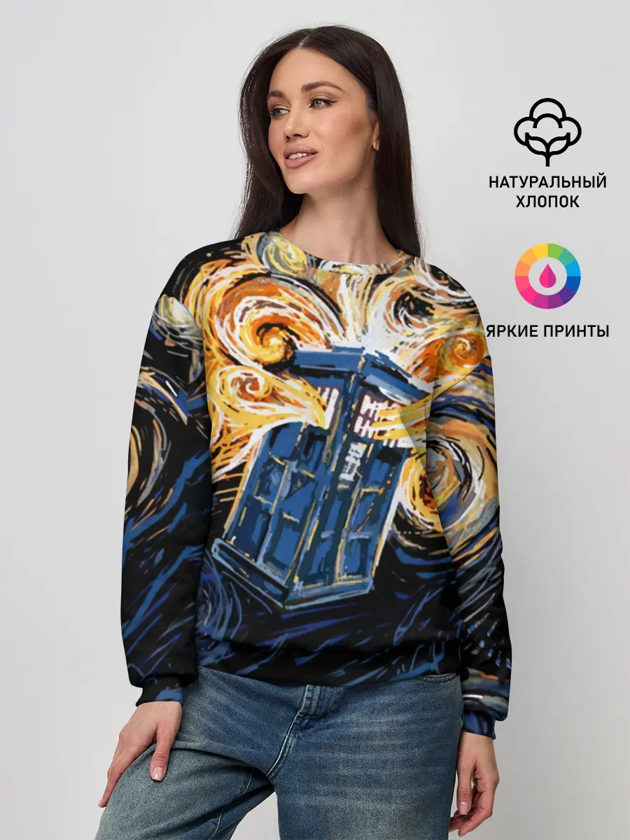 Женский свитшот / Van Gogh Tardis